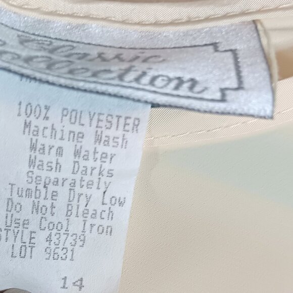 Classic Collection Blouse Women’s Size 14 Yellow Satin Office Career VTG 90s - Picture 3 of 5